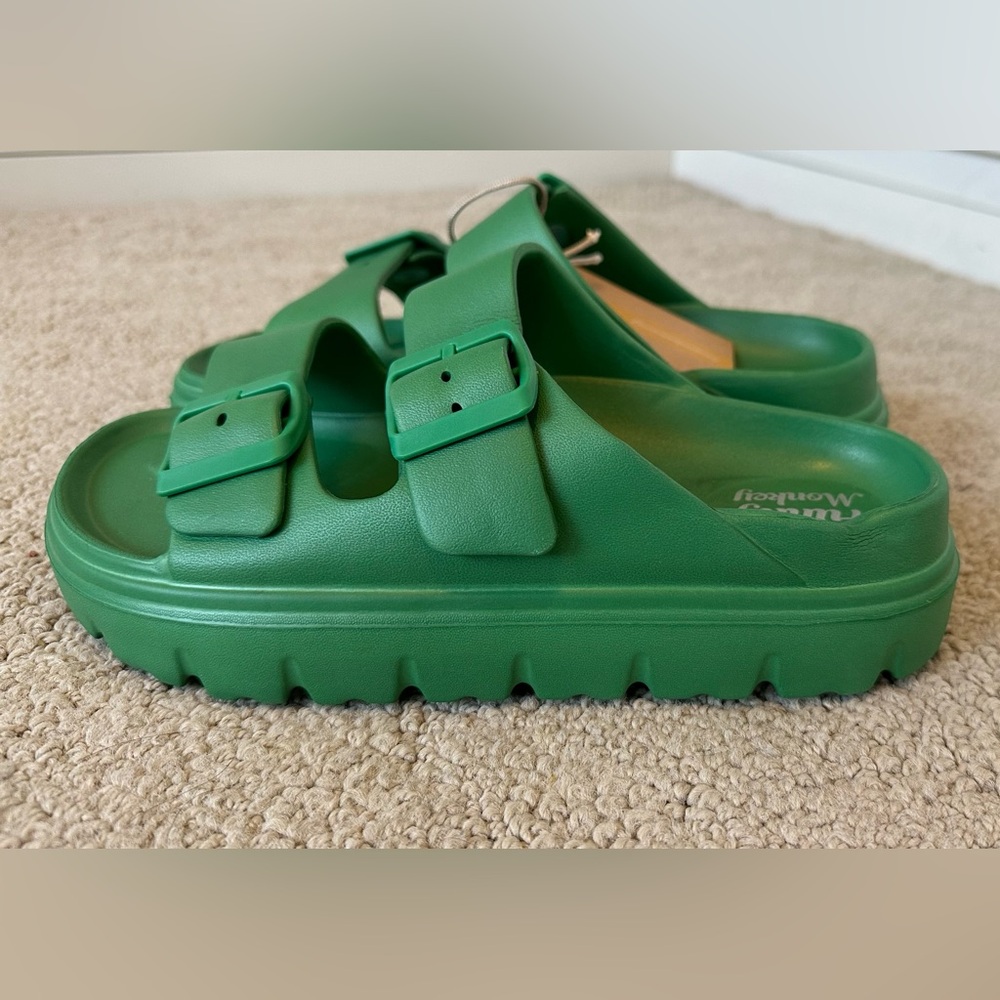 Green Foam Platform Sandals.